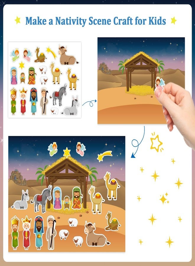 JUESMOS 12 Pack Make a Nativity Scene Stickers for Kids Religious Christmas Crafts School Classroom Activities Christian Christmas Party Decorations - Image 3